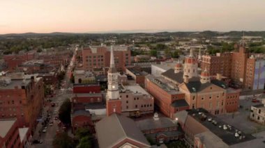 Şehir merkezindeki hava perspektifi York Pennsylvania Sunset 'te.