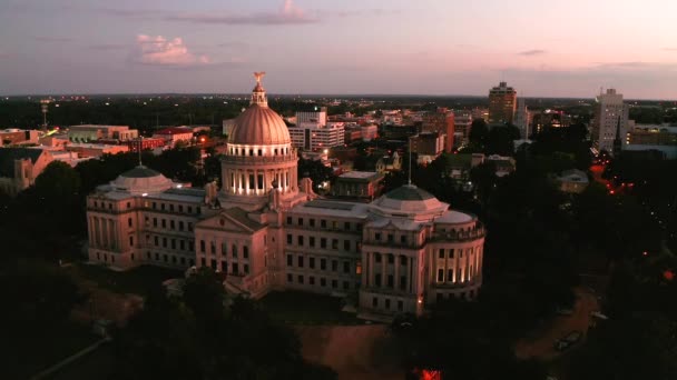 Capitol State House Downtown City Center Jackson Mississippi Egyesült Államok — Stock videók