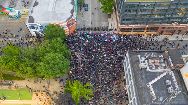 Seattle Usa Czerwca Street View Protestujący Tworzą Scenę Mafijną Dla — Zdjęcie stockowe