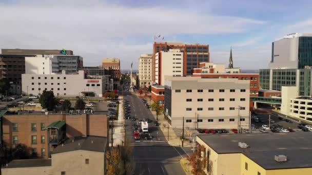 Aerial View Downtown Urban Expanse Scranton — 비디오