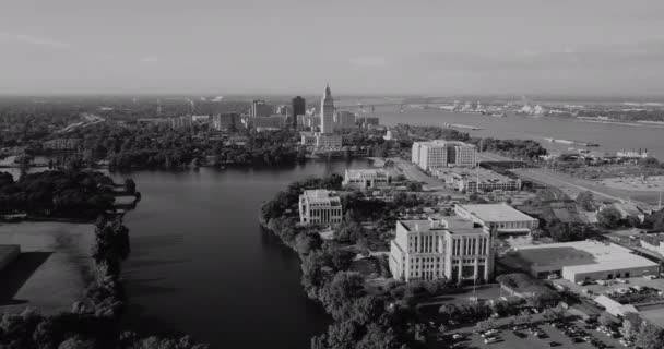 Вид Воздуха Здание Столицы Штата Батон Руж Луизиана — стоковое видео
