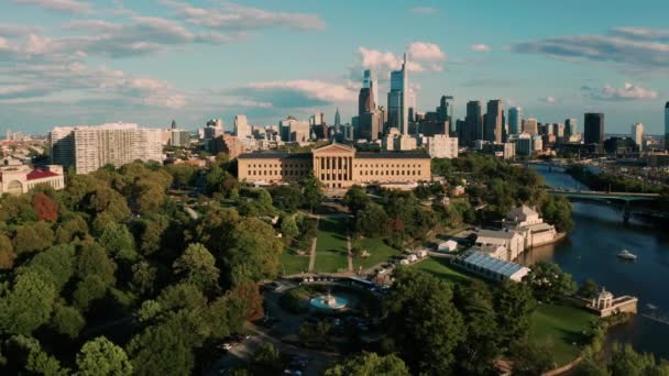 Philadelphia Downtown City Skyline Aerial — Stock Video