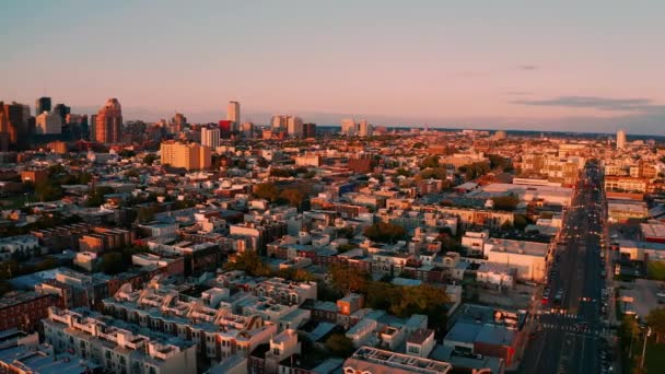 Delaware Nehri Kentsel Çekirdek Şehir Merkezi Uzun Binalar Şehir Philadelphia — Stok video