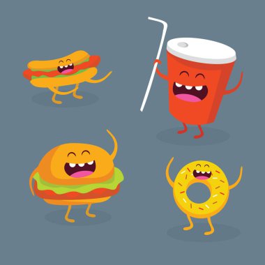 şirin lokanta karakter vektör çizim