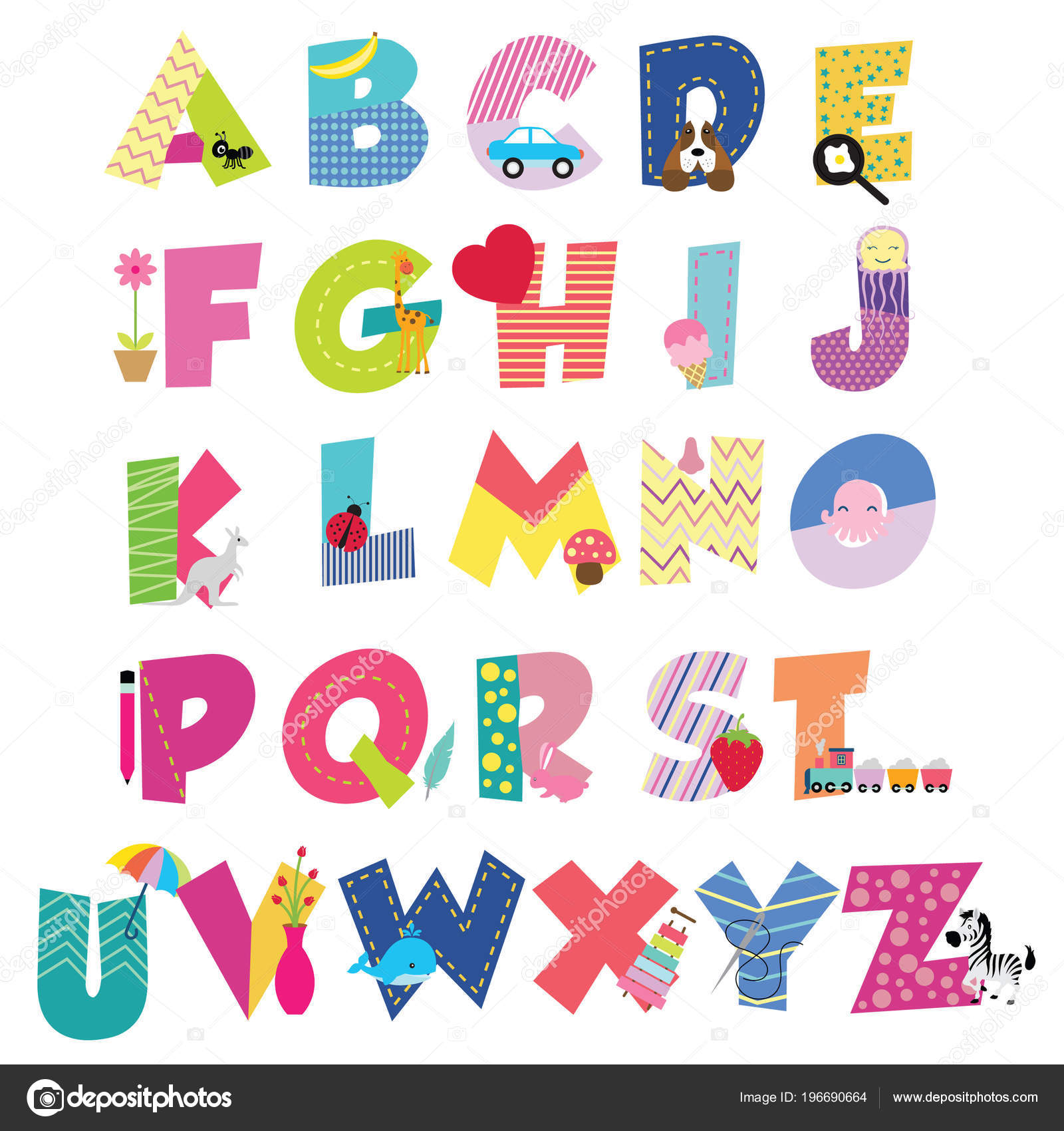 Cute Cartoon Alphabet Kids Stock Vector Image by ©nikivector@ #196690664 Cute Cartoon Alphabet Kids Stock Vector Image by ©nikivector@ #196690664