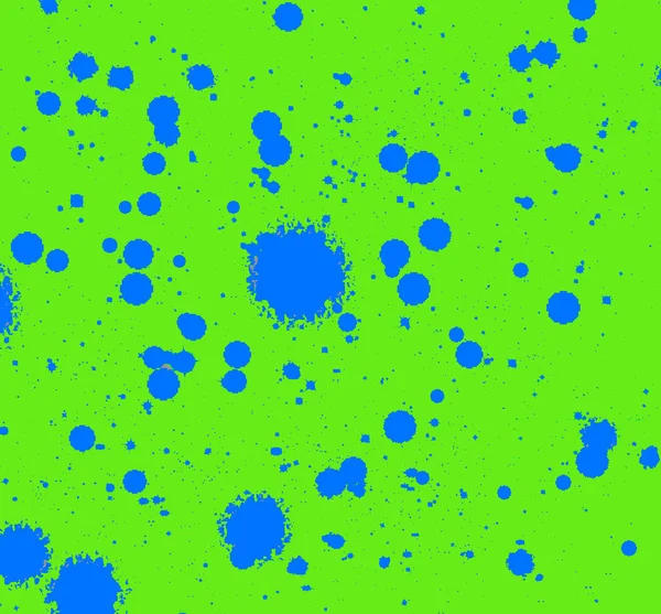 Cuadrado abstracto manchas azules sobre fondo verde — Foto de Stock