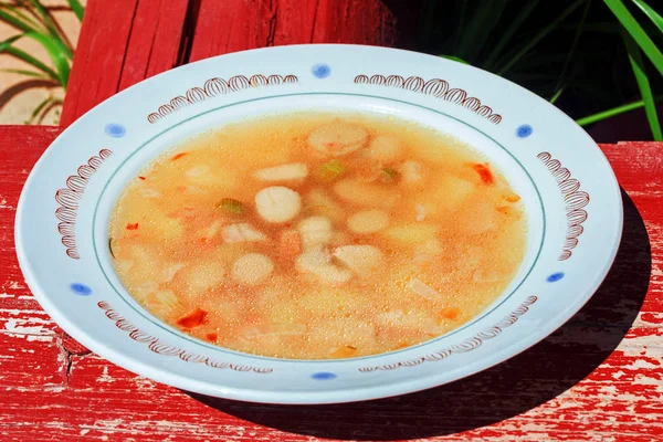 Pilzsuppe auf Teller — Stockfoto