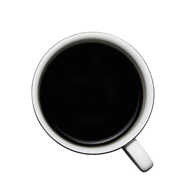 Американо Эспрессо Черный Кофе Изолированы Белом Фоне Вид Сверху — стоковое фото