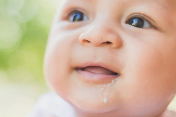 Baby Infant Feeling Well Vomiting Stock Photo