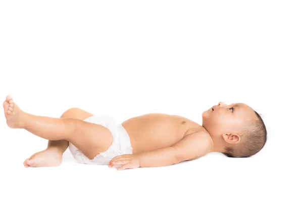 Baby Boy Porträt Isoliert Auf Weißem Hintergrund Stockfoto