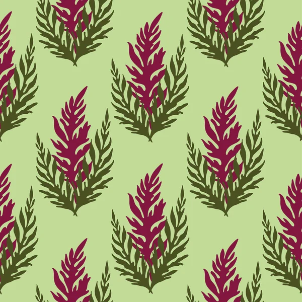 Işık sarı zemin üzerine koyu zeytin otlar ile vektör seamless modeli.