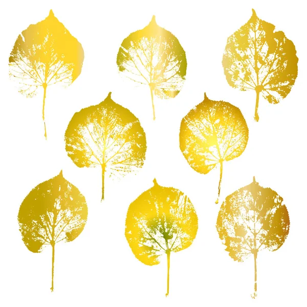 Vektor Nahtloses Muster Mit Gelben Herbstlindenblättern — Stockvektor