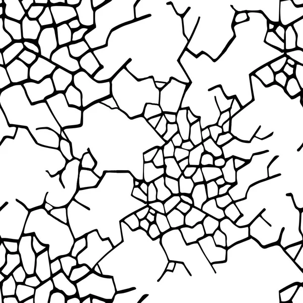 Vektör sorunsuz: siyah beyaz Doğrusal model çatlaklar gibi görünüyor. Vintage tasarımı için.