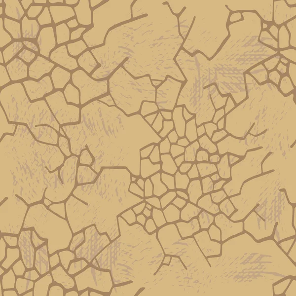 Vektör kahverengi bej renkler çatlaklar ile seamless modeli. Doku vintage tasarımı için.