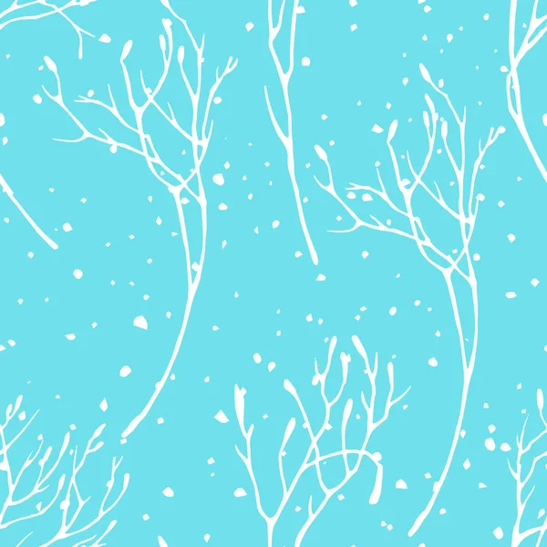 Vektör seamless modeli. Hat sanatı açık mavi beyaz. Kış tasarım.