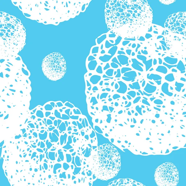 Vektör soyut seamless modeli. Doğrusal beyaz el boğulmak tur mavi zemin üzerine.