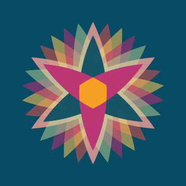 Soyut renkli vektör çiçek logosu