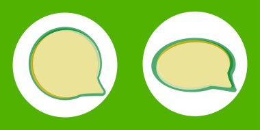 Yeşil vektör konuşma çıkartmaları