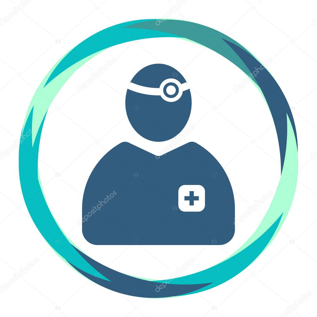 Doctor  icon with medical tools in abstract circle