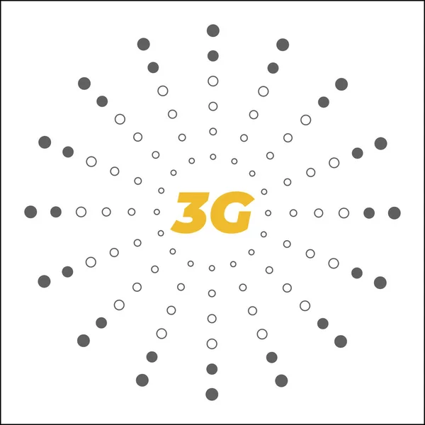 Logo vettoriale piatto 3g con sfondo geometrico astratto. spazio e stelle. Fuochi d'artificio stazioni di base — Vettoriale Stock