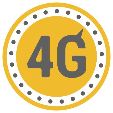 Hız ölçer simgesini ve dalga ile düz 4g şablonu