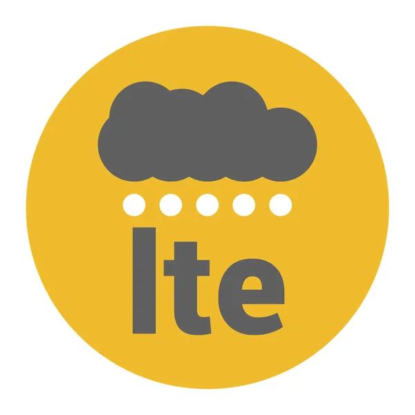 Logo LTE plano con puntos de señal y nube — Archivo Imágenes Vectoriales