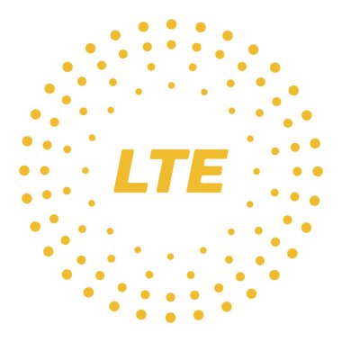 LTE kablosuz mobil Internet standart düz amblemi