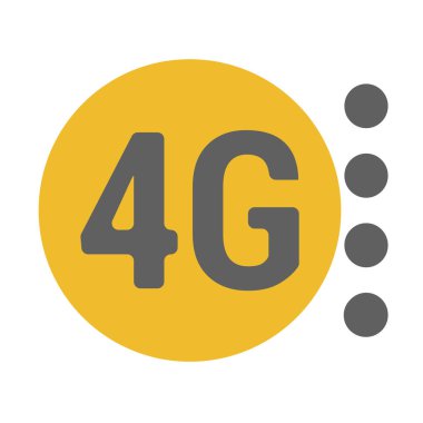 Düz 4g vektör amblemi sinyal gücü noktalı 