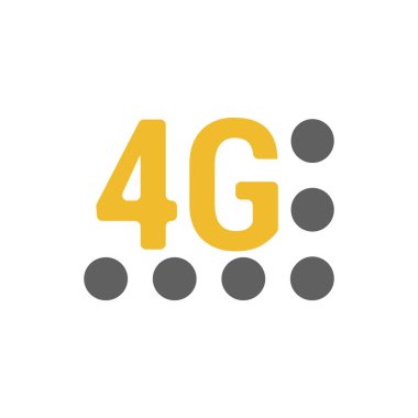 Düz 4g vektör amblemi sinyal gücü noktalı 