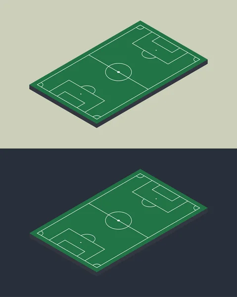 Plantilla de campo isométricos aislado de fútbol soccer — Vector de stock