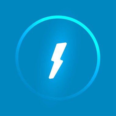 Vektör güç düğmesini şablon. Yıldırım parlayan 