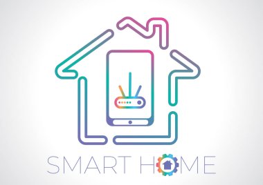 Akıllı ev concept düz vektör logosu