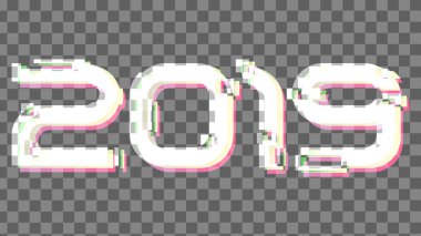 Glitched parlayan 2019 yeni yıl arka plan