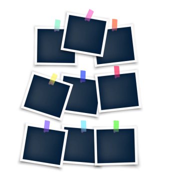 Fotoğraf çerçeve şablonları çıkartmaları ile