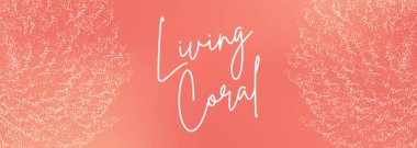 Mercan rengi yıl vektör tanıtım yaşayan