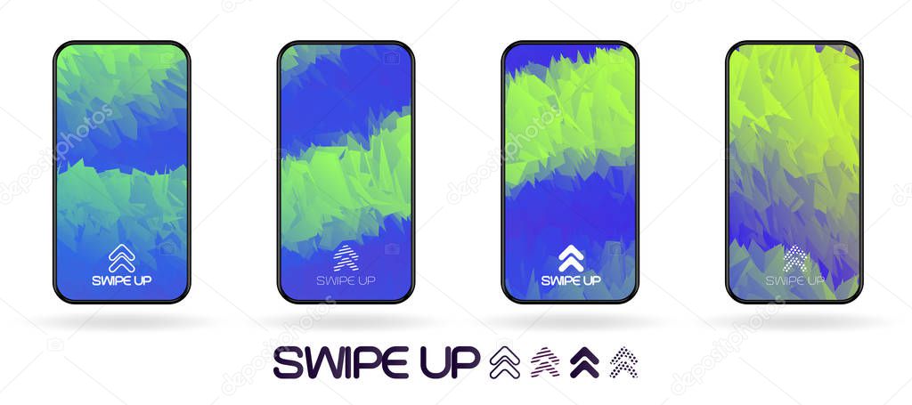 Abstract swipe up page mobile template vector
