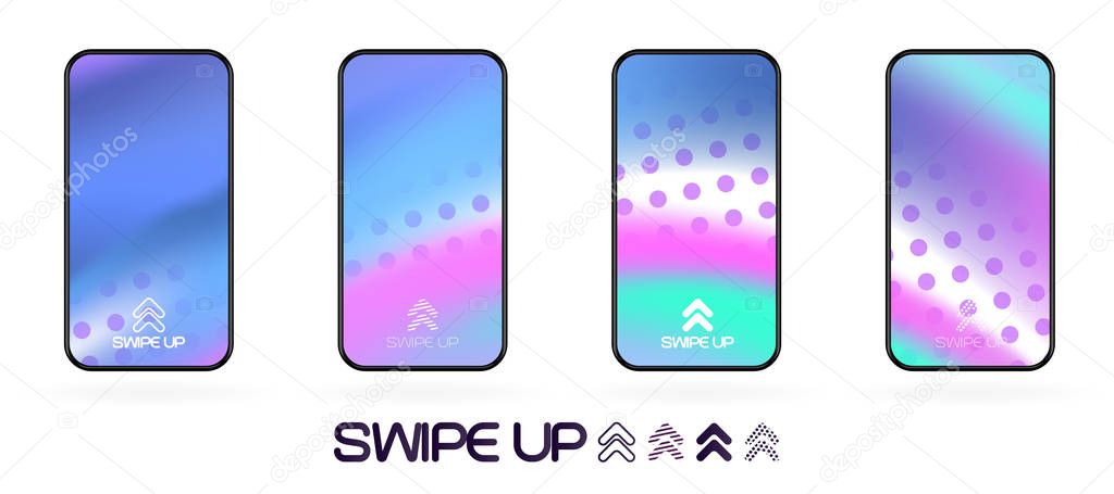 swipe up  template with abstract backdrop vector