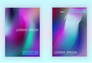 Soyut bulutlu vektör arka plan örtü seti