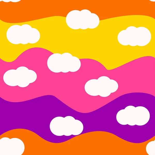 雲明るい色のシームレスなパターンベクトル — ストックベクタ