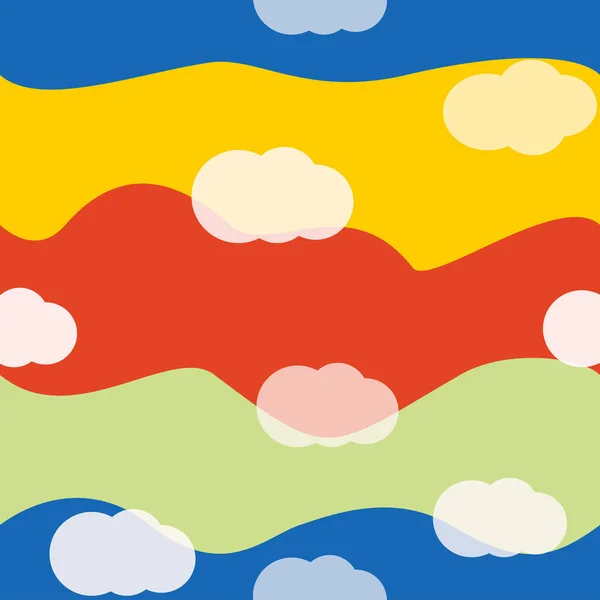 Clouds bright colors seamless pattern vector — Stock Vector
