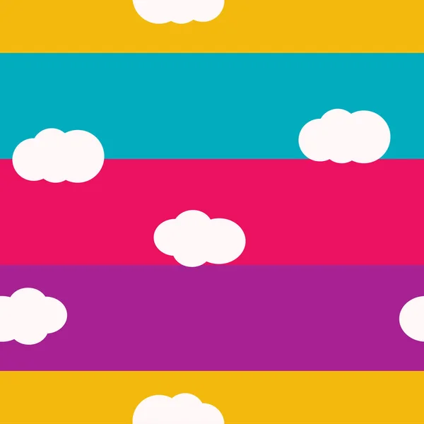 Clouds bright colors seamless pattern vector — Stock Vector