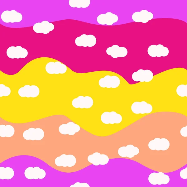 Wolken helle Farben nahtloser Mustervektor — Stockvektor