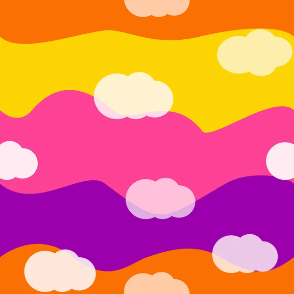Felhők világos színek varrat nélküli minta vektor — Stock Vector