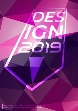 Soyut geometrik broşür kapağı. Poli dağı