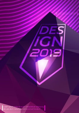 Soyut geometrik broşür kapağı. Poli dağı