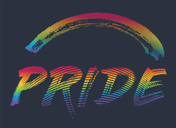 Слово PRIDE з веселковим ударом. Векторна піктограма lgbt — стоковий вектор