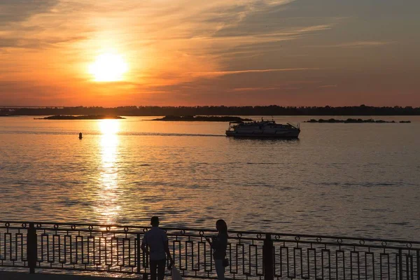 Sunset Volga River Nizhny Novgorod — Stock Photo, Image