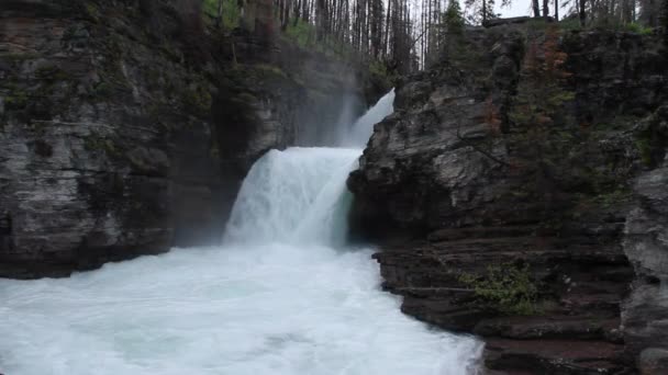 Glacier National Park Montana Waterton Lakes Alberta Flathead Sjö — Stockvideo