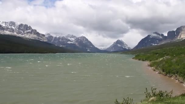 Buzul Milli Parkı Montana Waterton Gölleri Alberta Flathead Gölü — Stok video