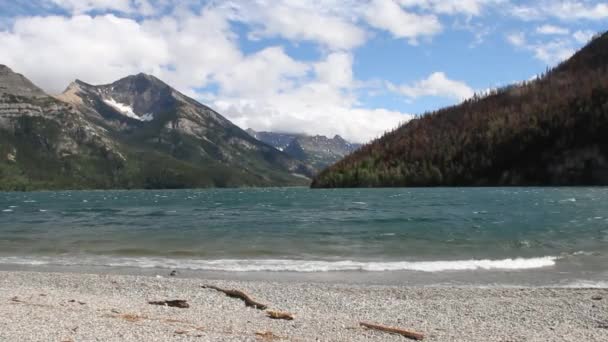 Glacier National Park Montana Waterton Lakes Alberta Flathead Sjö — Stockvideo
